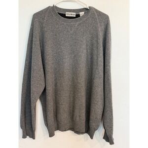 Braemar 100% Pure Cashmere Crew Neck Raglan Pullover Sweater Grey Size Large